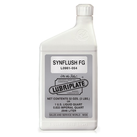 Lubriplate Synflush Fg, 12/1 Qts, H-1/Food Grade Synthetic Ester Fluid For Flushing And Cleaning, PK12 L0961-054